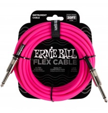 Ernie Ball 6418 кабель инструментальный Flex, прямой - прямой джеки, 6 метров, розовый