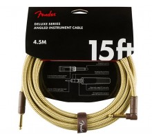 Fender Deluxe 15' ANGL INS Tweed инструментальный кабель, твид, длина 4,5 м, прям/угловой