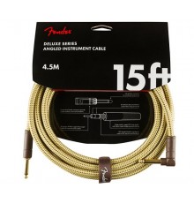 Fender Deluxe 15' ANGL INS Tweed инструментальный кабель, твид, длина 4,5 м, прям/угловой