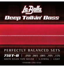 La Bella 750T-B Комплект струн для 5-струнной бас-гитары с белым нейлоном 050-135