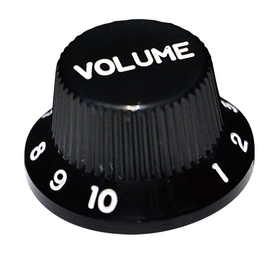 Hosco KB-240VI ручка потенциометра Strat Style, VOLUME, черная, дюймовый размер
