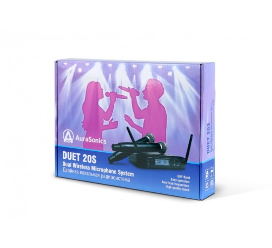 AuraSonics DUET 20S1 двойная радиосистема с ручными передатчиками, фиксированные частоты A-663,5 МГц