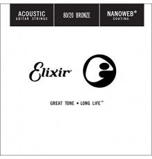 Elixir 15124 Nanoweb Отдельная струна для акустической гитары, бронза 80/20, .024 (13124)