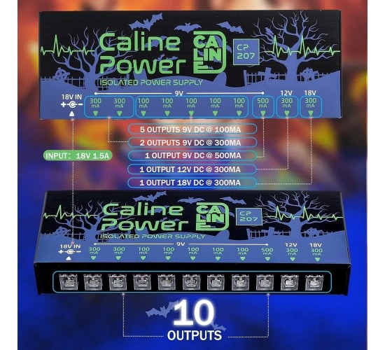 Caline CP-207 Multi-Output Power Supply блок питания для гитарных эффектов на 10 выходов