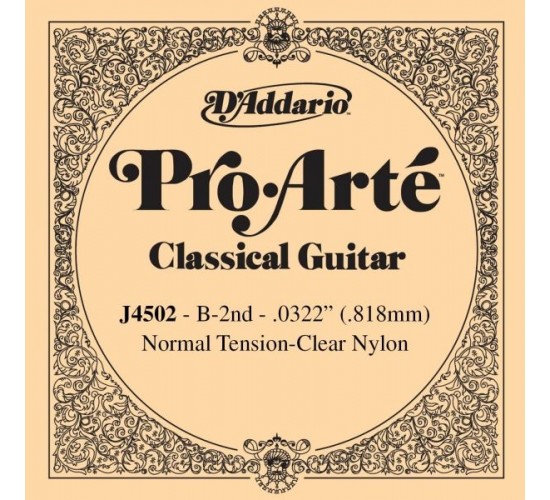 D'Addario J4502 Pro-Arte Отдельная 2-ая струна для классической гитары, нейлон