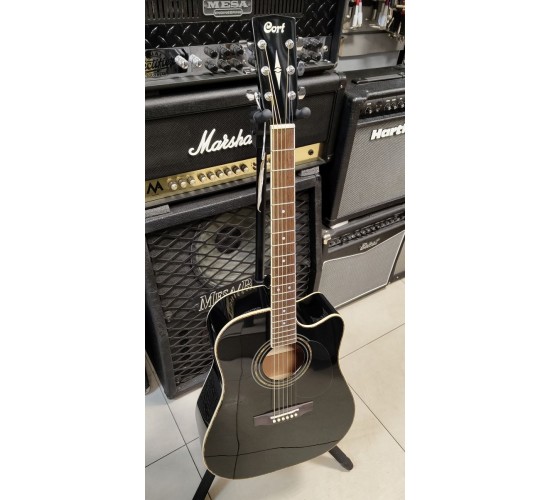 Cort AD880CE BK электроакустическаягитарасвырезом,корпусдредноут,цвет черный УЦЕНКА