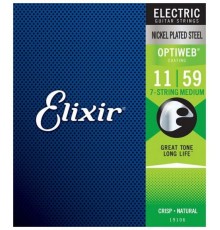 Elixir 19106 Optiweb Комплект струн для 7-струнной электрогитары, никел.сталь, Medium 11-59