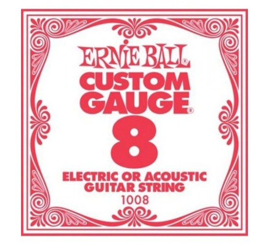 Ernie Ball 1008 струна для электро и акустических гитар. Сталь, калибр .008