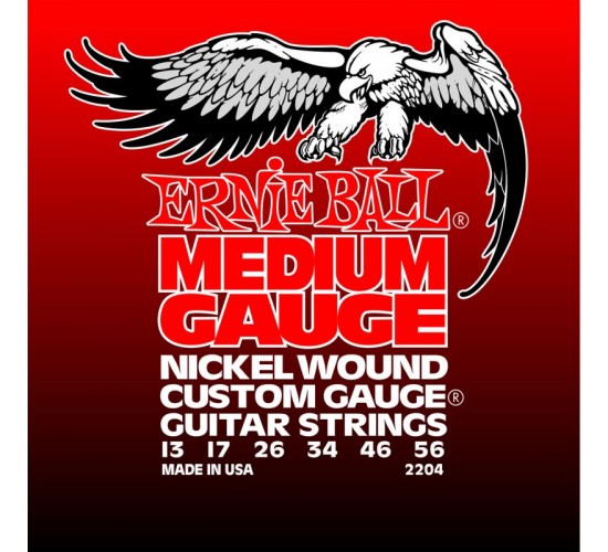Ernie Ball 2204 струны для эл.гитары Nickel Wound Medium (13-17-26-34-46-56)