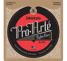 D'Addario EJ49 PRO ARTE Струны для классической гитары нейлоновые Normal черный нейлон