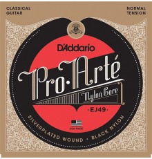 D'Addario EJ49 PRO ARTE Струны для классической гитары нейлоновые Normal черный нейлон