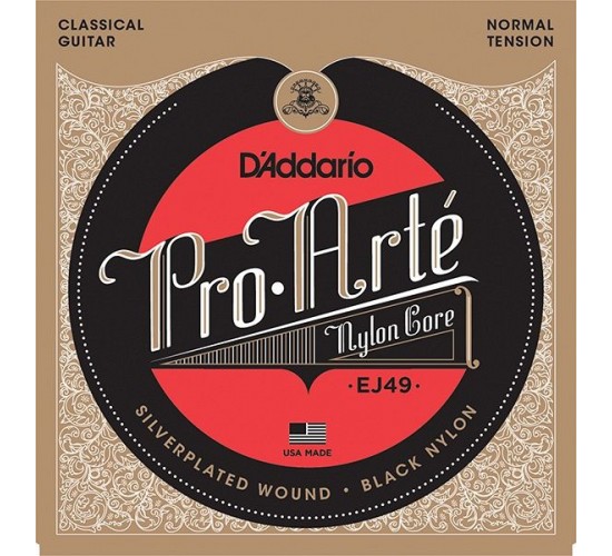 D'Addario EJ49 PRO ARTE Струны для классической гитары нейлоновые Normal черный нейлон