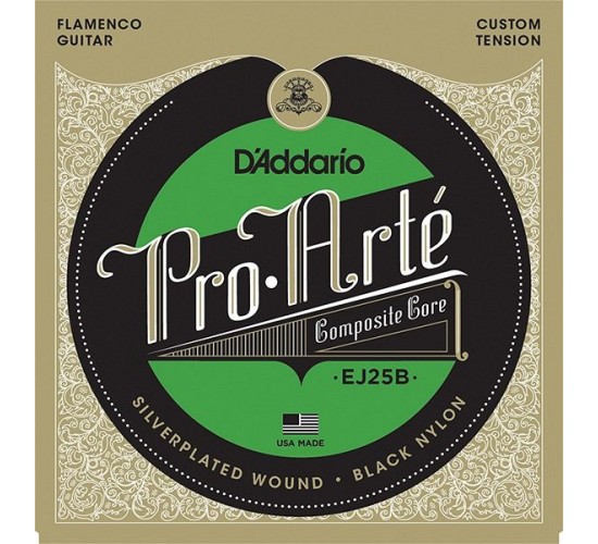 D'Addario EJ25B Pro-Arte Composite Комплект струн для гитары фламенко, черный нейлон