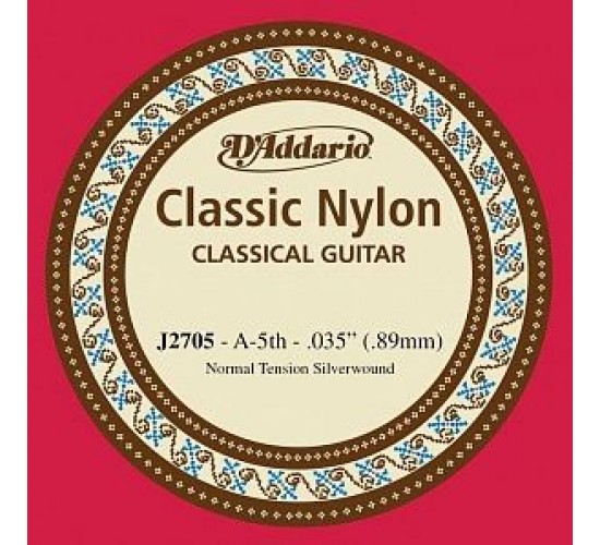 D'Addario J2705 Classical отдельная 5-ая струна для классической гитары, нейлон, норм. натяжение
