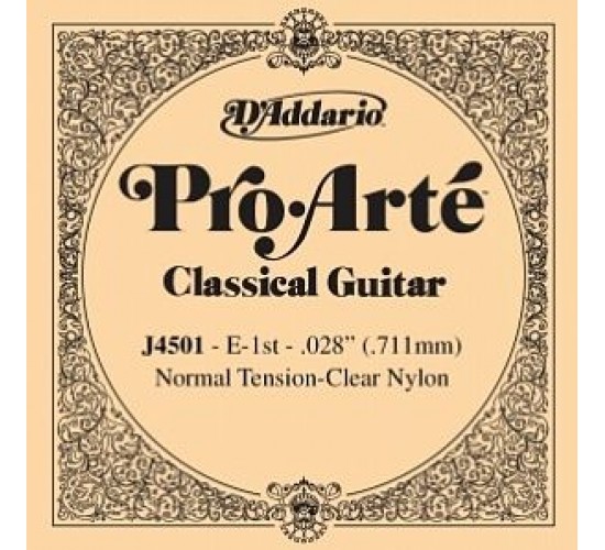 D'Addario J4501 Pro-Arte Отдельная 1-ая струна для классической гитары, нейлон