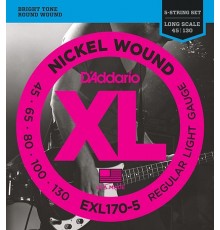 D'Addario EXL170-5 XL NICKEL WOUND Струны для 5-струнной бас-гитары 5-string Long Regular Lig 45-130