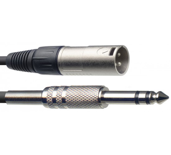 Stagg SAC10PSXM DL аудиокабель, XLR/jack (папа/папа), 10 метров, симметричный, цвет черный