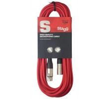 Stagg SMC10 CRD микрофонный шнур, xlr-xlr, длина 10 метров, цвет красный