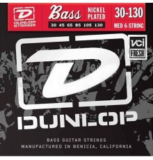 Dunlop DBN30130 Комплект струн для 6-струнной бас-гитары, никелированные, Medium, 30-130