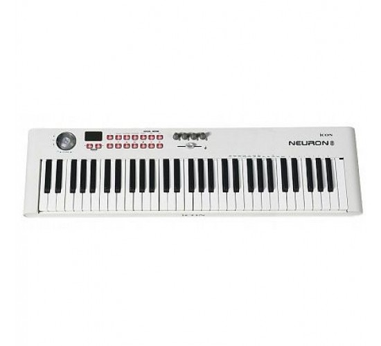 Icon Neuron 6 White MIDI-клавиатура USB фортепианного типа, 61 клавиша, джойстик, фейдер, 14 кнопок с MIDI функциями, 20 ячеек памяти, питание USB 2.0. Цвет белый