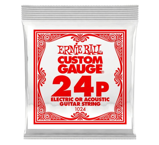 Ernie Ball 1024 струна для электро и акустических гитар. Сталь, калибр .024