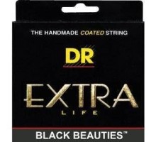DR BKA-10 Струны для акустической гитары, серия Extra Life, Black Coated 10-48w