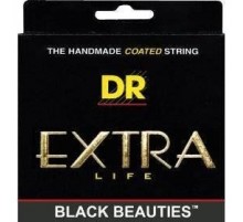 DR BKA-10 Струны для акустической гитары, серия Extra Life, Black Coated 10-48w