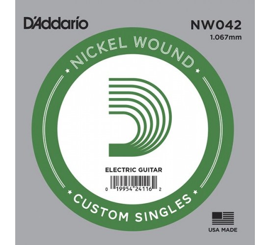 D'Addario NW042 Nickel Wound Отдельная струна для электрогитары, .042