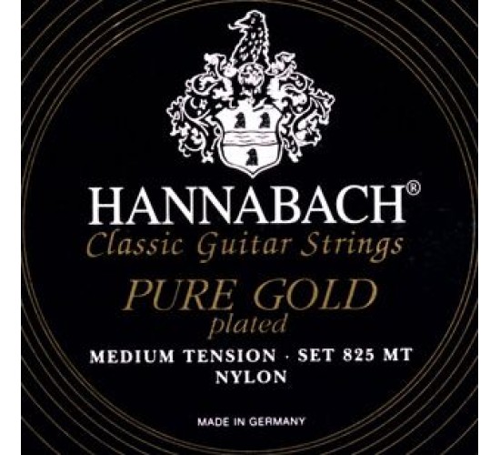 Hannabach 825MT Black PURE GOLD Комплект струн для классической гитары нейлон/позолоченные