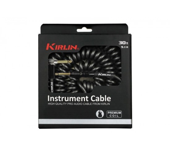 Kirlin IPK-222BFGL 9.1M BKE кабель инструментальный витой, прям/угл, 9,1м, цвет черный
