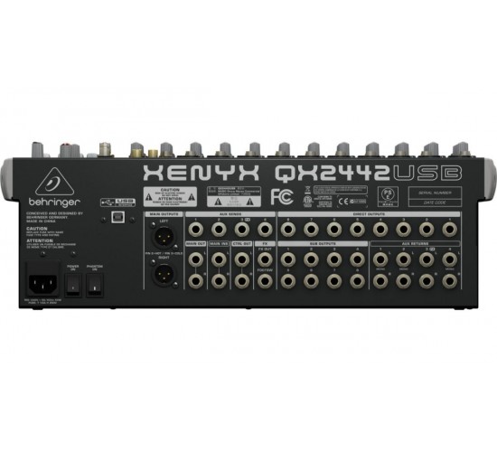 Behringer QX2442USB микшер, 16 каналов, USB/Audio интерфейс, DSP, 8 каналов компрессоров,4 группы