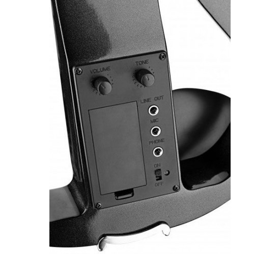 Stagg EVN X-4/4 MBK Электроскрипка 4/4 Цельный клен, лакированный корпус, цвет черный металлик.
