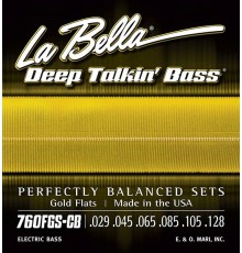 La Bella 760FGS-CB Gold Flats Комплект струн для 6-струнной бас-гитары, 29-128, сплав бронзы 760FGS-CB