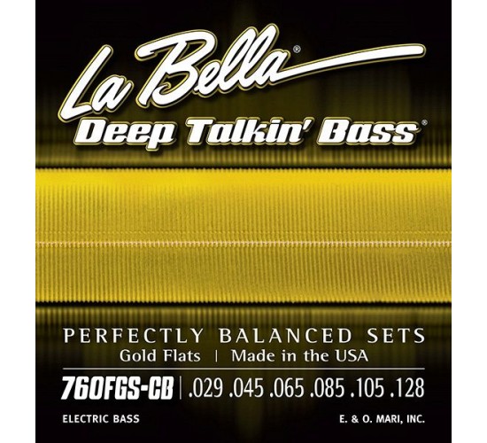 La Bella 760FGS-CB Gold Flats Комплект струн для 6-струнной бас-гитары, 29-128, сплав бронзы 760FGS-CB