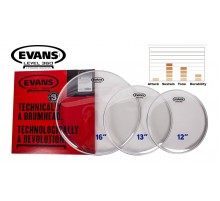 Evans ETP-G2CLR-S Набор пластиков 12«, 13», 16" Genera G2 Clear, двойные, прозрачные