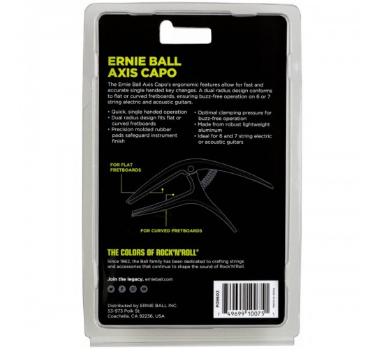 Ernie Ball 9602 Каподастр Axis универсальный, пружинный, цвет бронзовый
