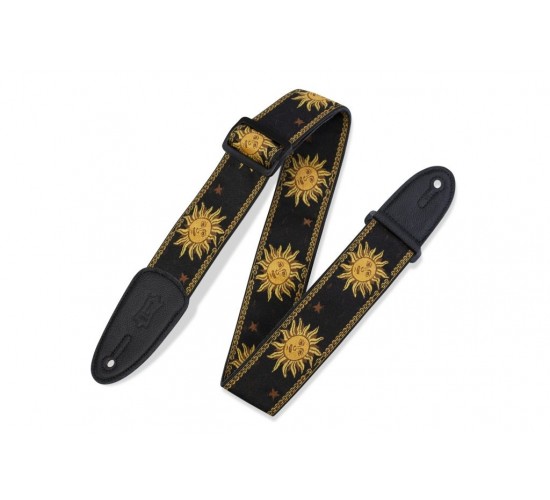 Levy's MPJG-SUN-BLK Print Series Ремень для гитары, тканый, солнце/черный