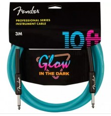 Fender 10' Professional Inst Glow in the Dark инструментальный кабель, Blue, длина 3м