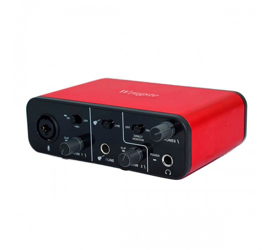 Wrugste GV-AR005 аудиоинтерфейс USB, 2 входа (XLR+Jack)/2 выхода