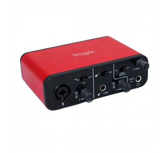 Wrugste GV-AR005 аудиоинтерфейс USB, 2 входа (XLR+Jack)/2 выхода