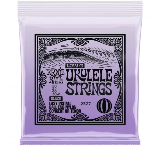 Ernie Ball 2327 струны для укулеле концерт/тенор черный нейлон, ball end Wound G