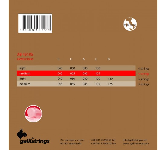 Galli AB45105 Комплект струн для акустического баса