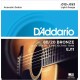 D'Addario EJ11 BRONZE 80/20 Струны для акустической гитары бронза Light 12-53