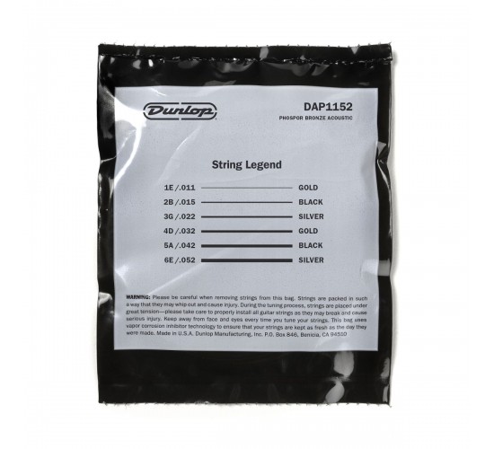 Dunlop DAP1152 струны для акустической гитары из фосфорной бронзы 11-52