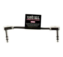 Ernie Ball 6407 соединительный кабель stereo плоский,7.5 см,угловой джек/угловой джек, черный