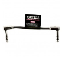 Ernie Ball 6407 соединительный кабель stereo плоский,7.5 см,угловой джек/угловой джек, черный