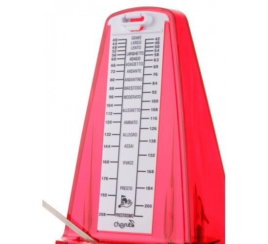 Cherub WSM-330TRD Метроном механический прозрачный красный