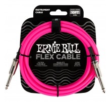 Ernie Ball 6413 кабель инструментальный Flex, прямой - прямой джеки, 3 метра, розовый