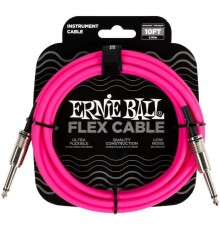 Ernie Ball 6413 кабель инструментальный Flex, прямой - прямой джеки, 3 метра, розовый