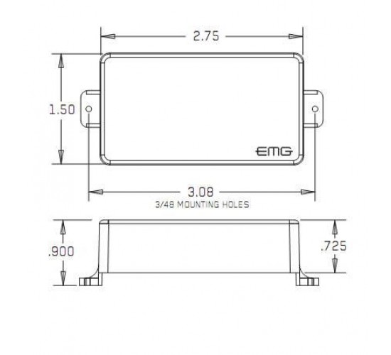 EMG 60A BK Звукосниматель Алнико,2,95кГц, 1.0(1.4)В, -89дБ, 10кОм, чёрный